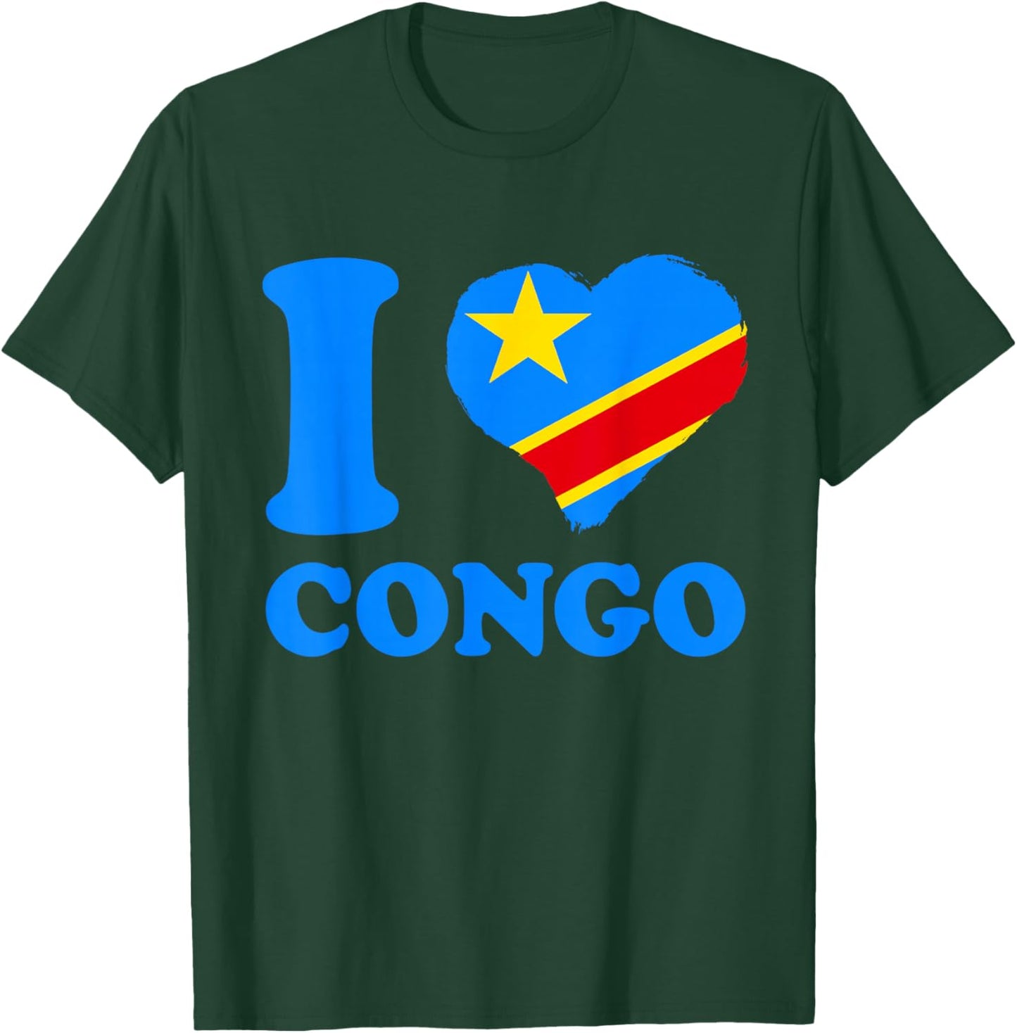 Republic Of Congo I Love Congo Heart Congolese Roots DRC T-Shirt - T-Shirt | Forest