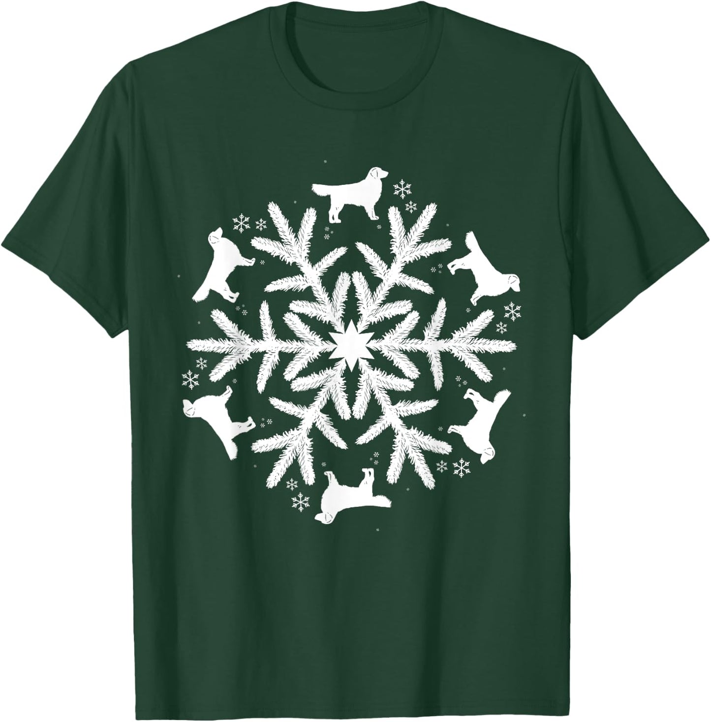 Snowflake Christmas Golden Retriever T-Shirt - T-Shirt | Forest