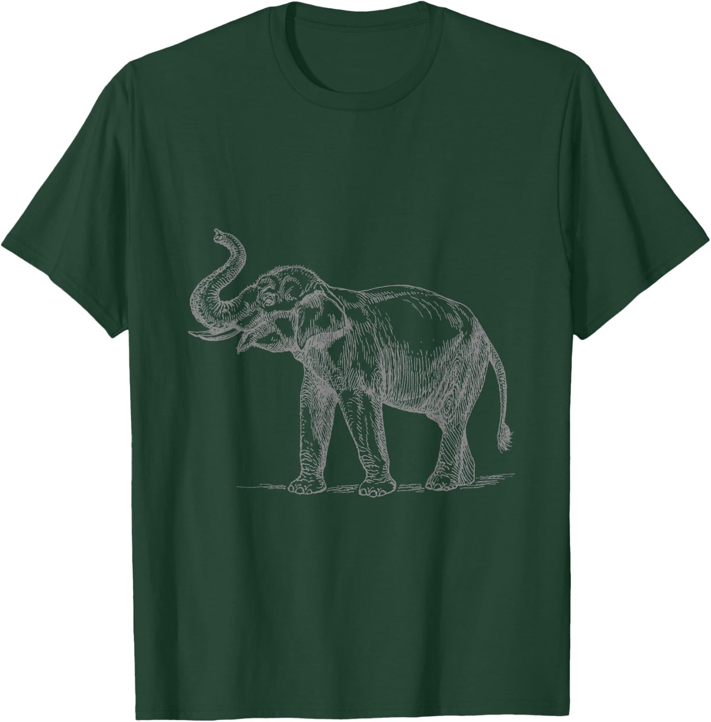 Elephant with Raised Trunk T-Shirt - T-Shirt | Forest
