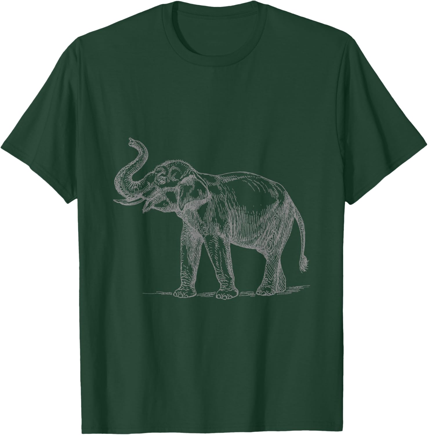 Elephant with Raised Trunk T-Shirt - T-Shirt | Forest