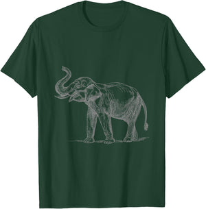 Elephant with Raised Trunk T-Shirt - T-Shirt | Forest