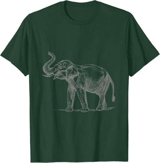 Elephant with Raised Trunk T-Shirt - T-Shirt | Forest