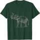 Elephant with Raised Trunk T-Shirt - T-Shirt | Forest