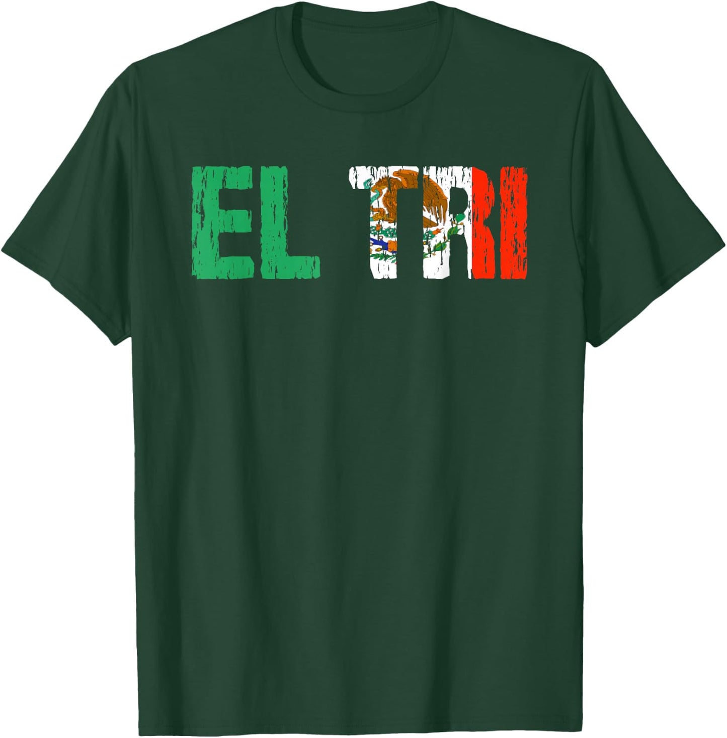 El Tri Mexico Soccer Fan Futbol Distressed Flag Gift T-Shirt - T-Shirt | Forest