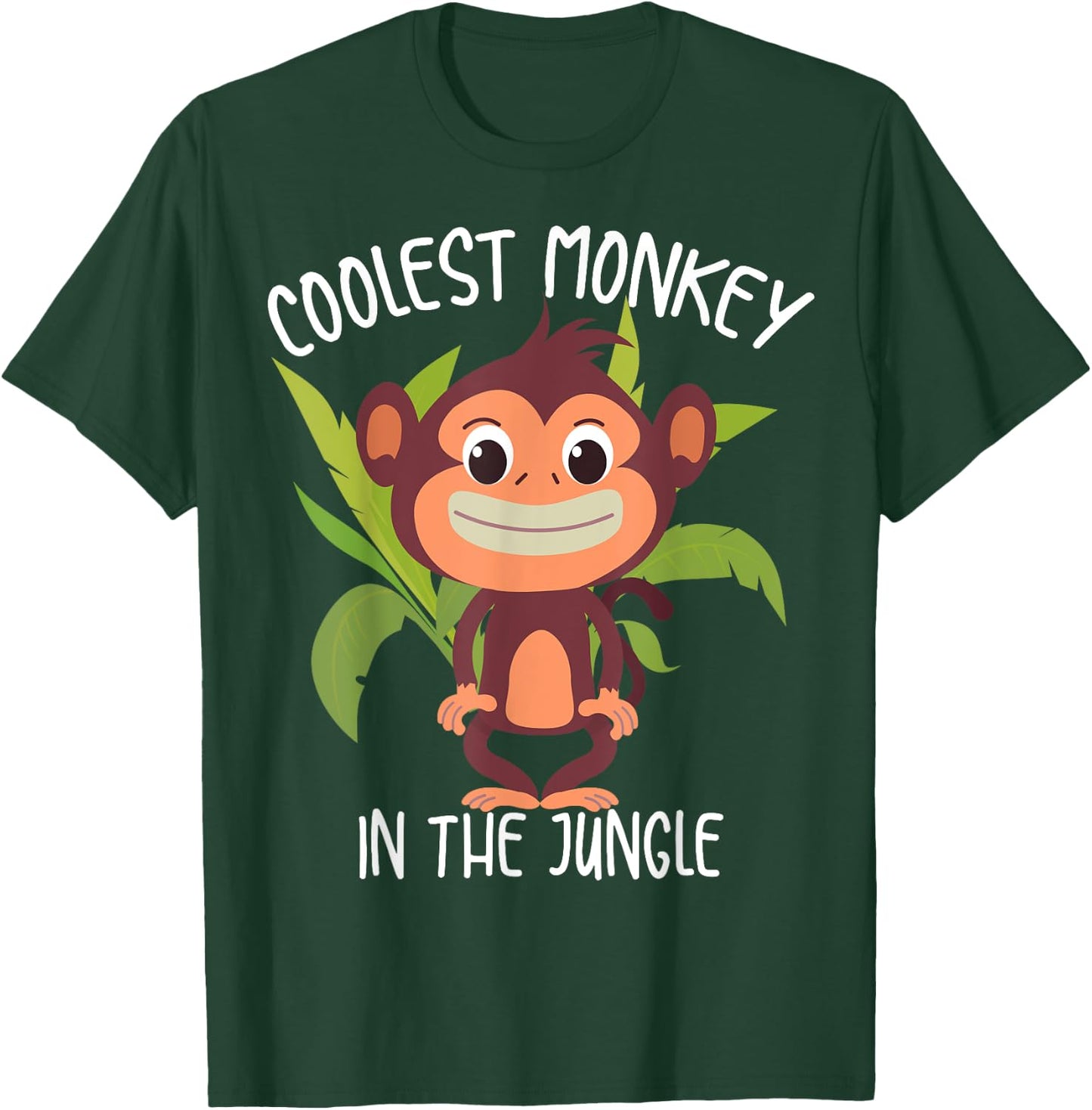 Coolest Monkey In The Jungle | Funny Cute Ape Lover Boy Gift T-Shirt - T-Shirt | Forest