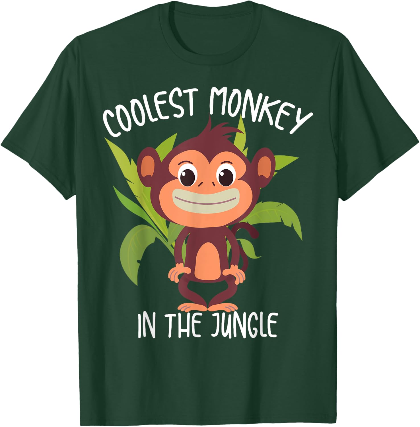 Coolest Monkey In The Jungle | Funny Cute Ape Lover Boy Gift T-Shirt - T-Shirt | Forest