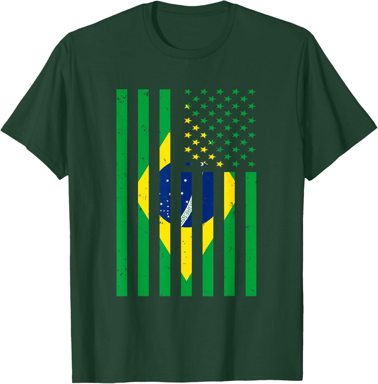 Brazil Shirt Brasil Soccer USA America Flag Jersey Men Women T-Shirt - T-Shirt | Forest