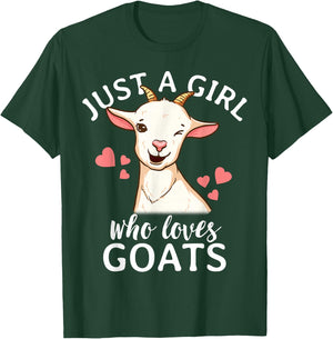 Goat Girl Just A Girl Who Loves Goats Farmer Goat Mom T-Shirt - T-Shirt | Forest