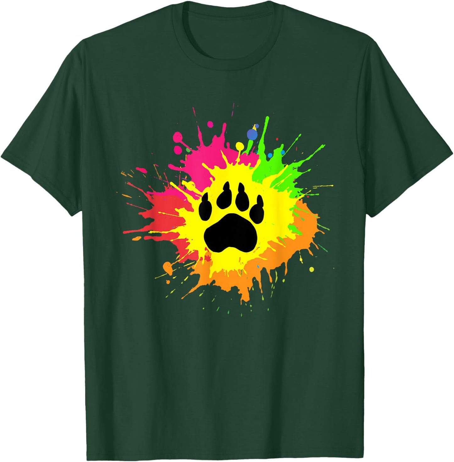 Furry Shirt Rainbow Bear Fursona Wolf Paw Print Gifts T-Shirt - T-Shirt | Forest