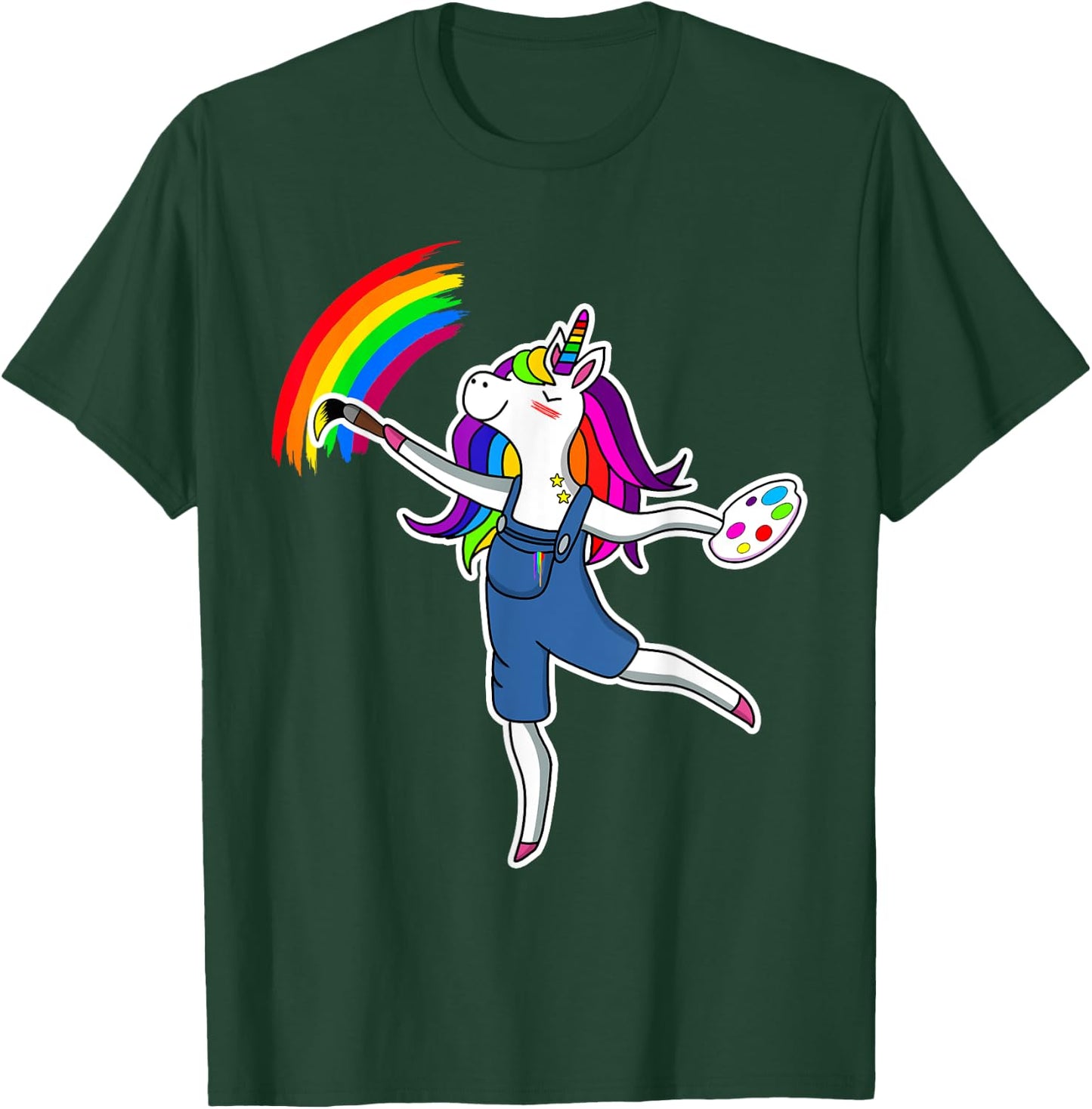 Magical Unicorn Painting Artist Rainbow Art Teacher Women T-Shirt - T-Shirt | Forest
