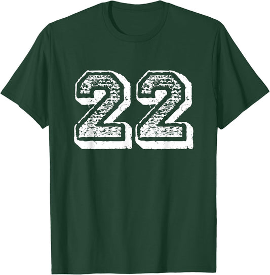 Number 22 Sports Jersey Player #22 Fan FRONT Print Vintage T-Shirt - T-Shirt | Forest