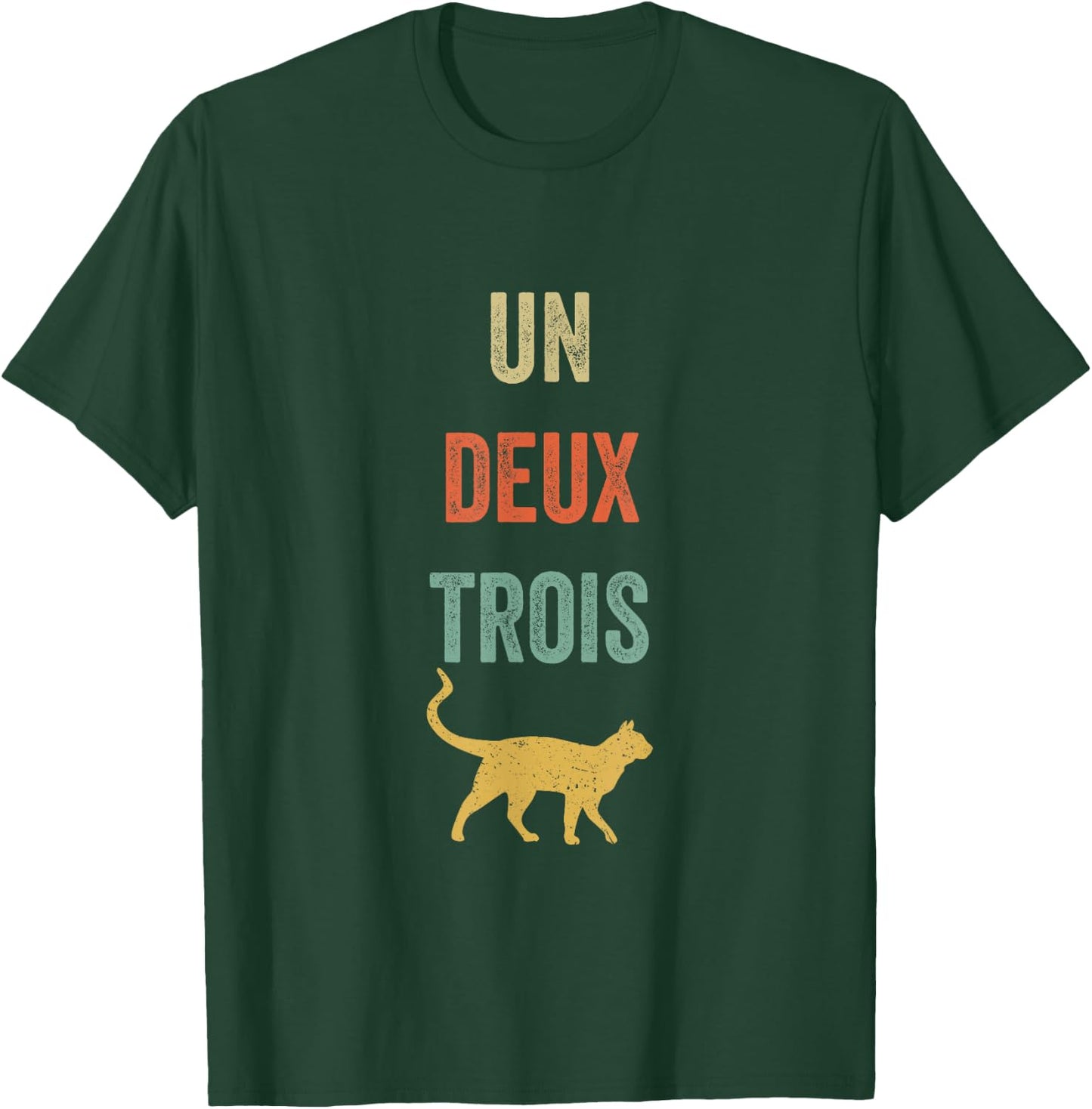 Un Deux Trois Vintage French Word Game T-Shirt - T-Shirt | Forest