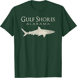 Retro Gulf Shores AL Shark T-Shirt - T-Shirt | Forest