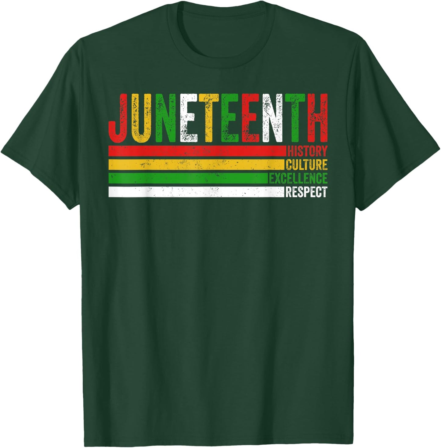 Juneteenth 1865 Freedom History Culture Excellence Respect T-Shirt - T-Shirt | Forest