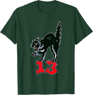 Lucky Black Cat No. 13 Pitch Bird T-Shirt - T-Shirt | Forest
