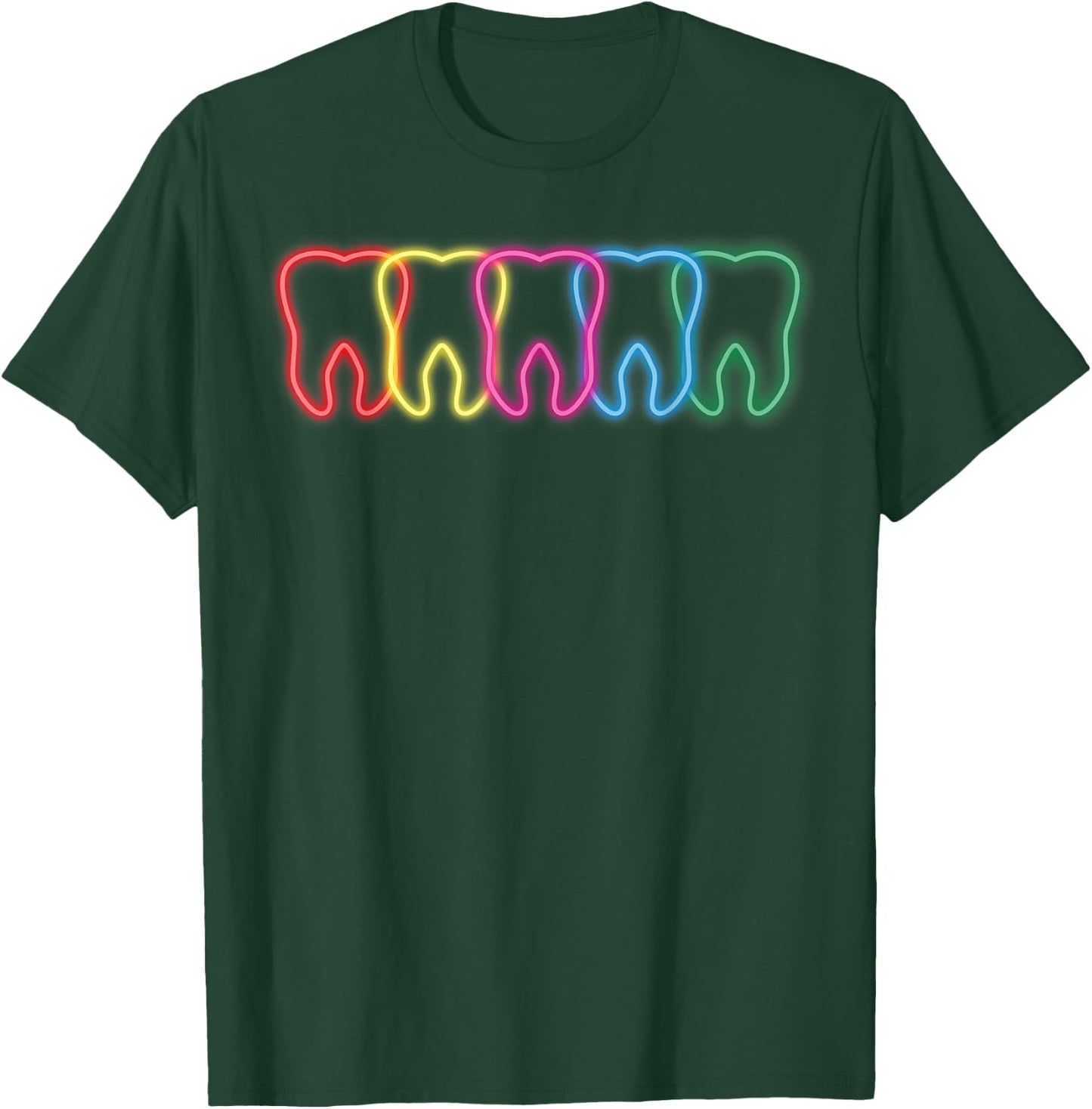 Retro Teeth Dentist Dental Hygienist Assistant Clothes Tooth Small T-Shirt - T-Shirt | Forest
