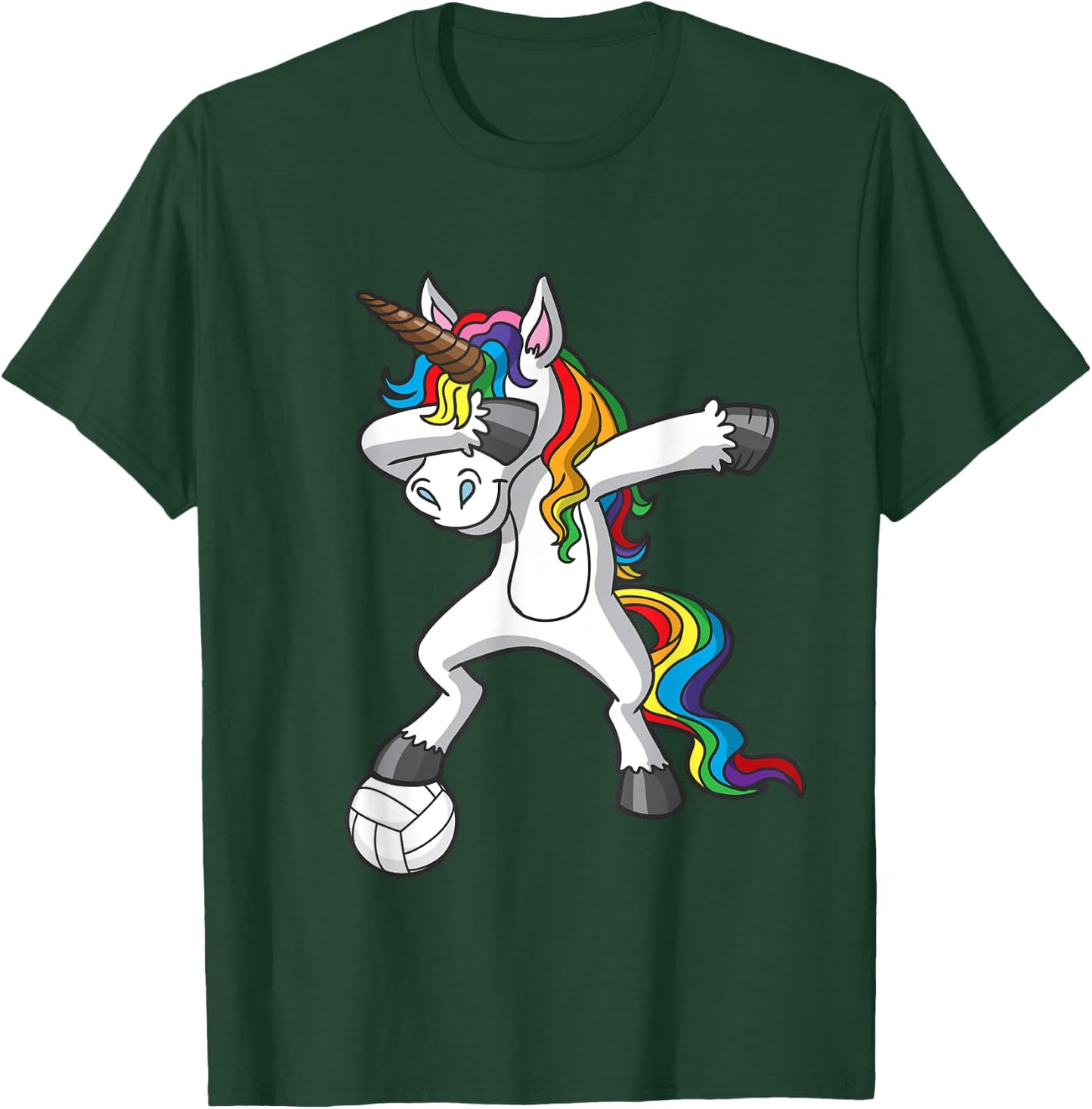 Dabbing Unicorn Volleyball Player Team Goalie Girls T-Shirt - T-Shirt | Forest