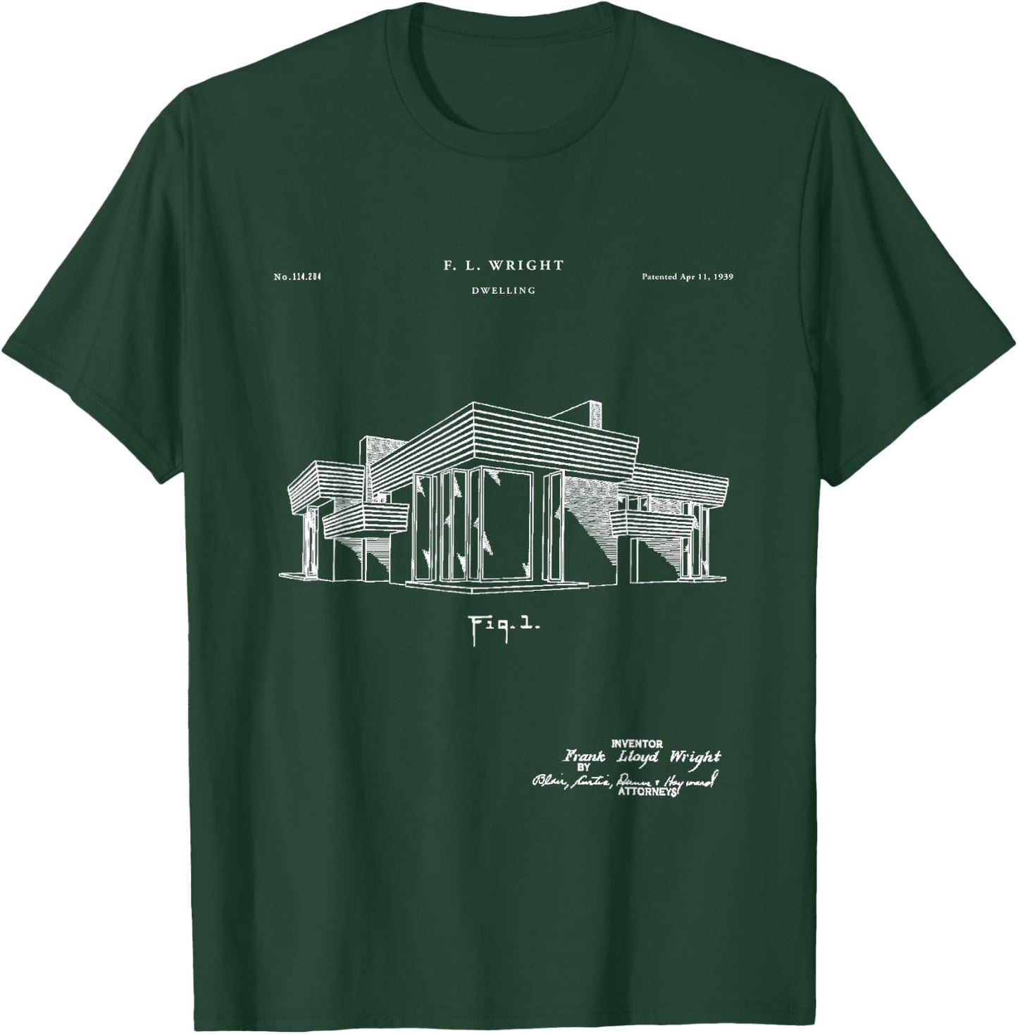 Frank Lloyd Patent - unique T-Shirt - T-Shirt | Forest
