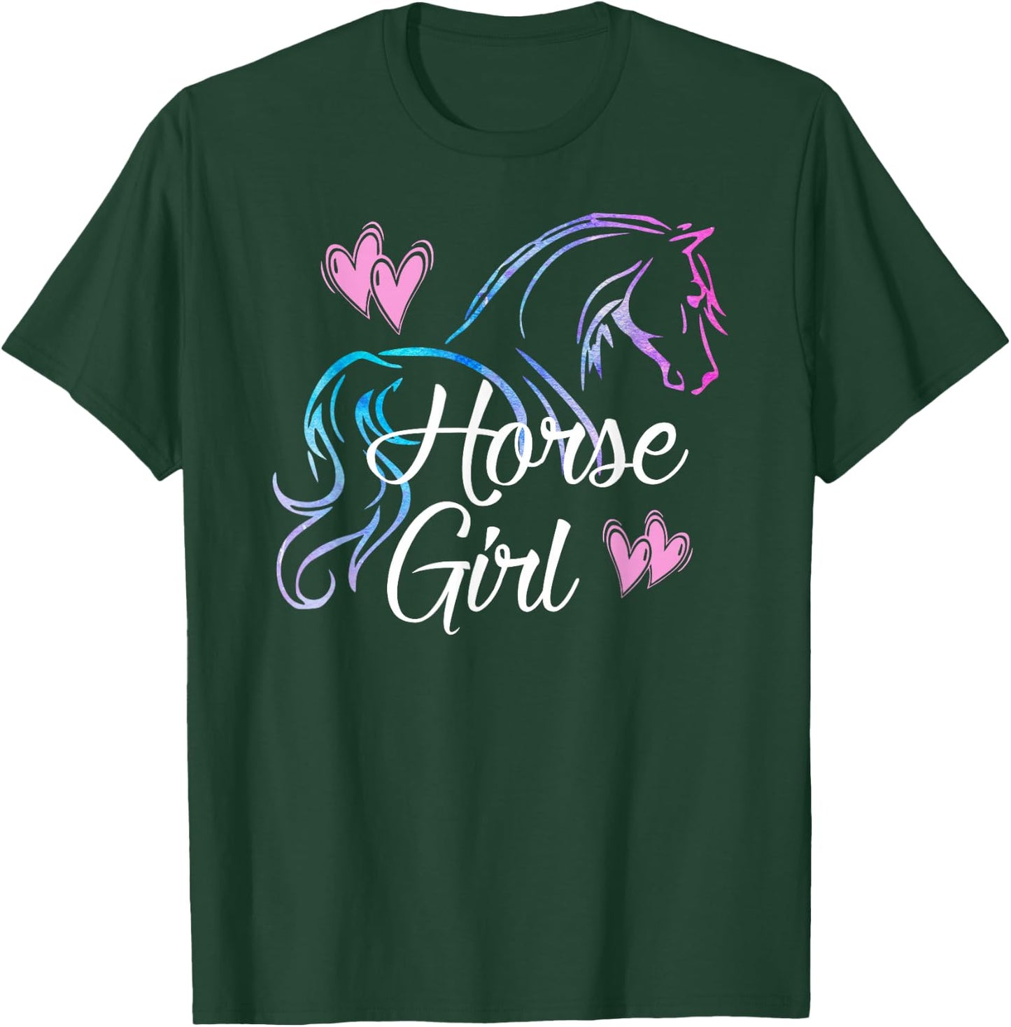HORSE GIRL Love Horses Riding Rider Kids Women Gift T-Shirt - T-Shirt | Forest