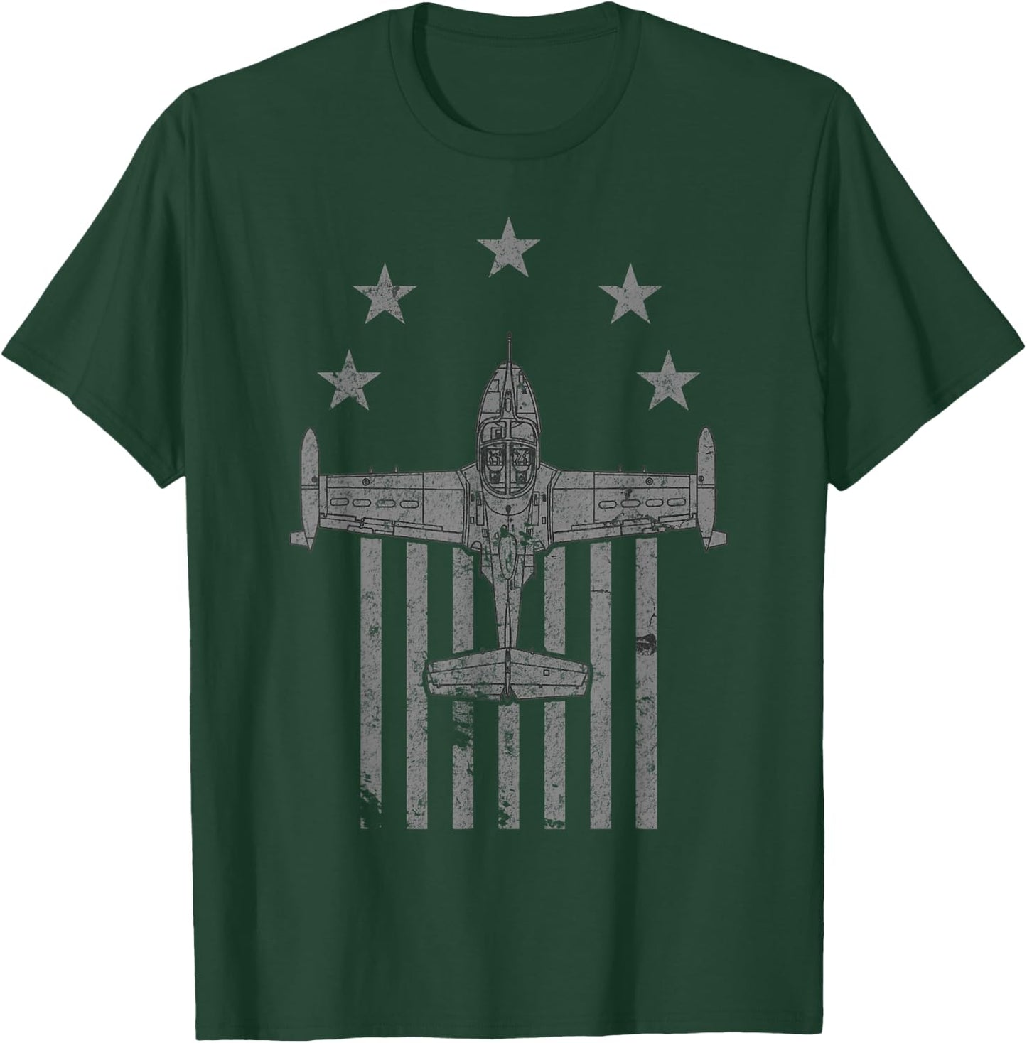 A-37 Dragonfly Stars & Bars Vintage Jet Airplane T-Shirt - T-Shirt | Forest