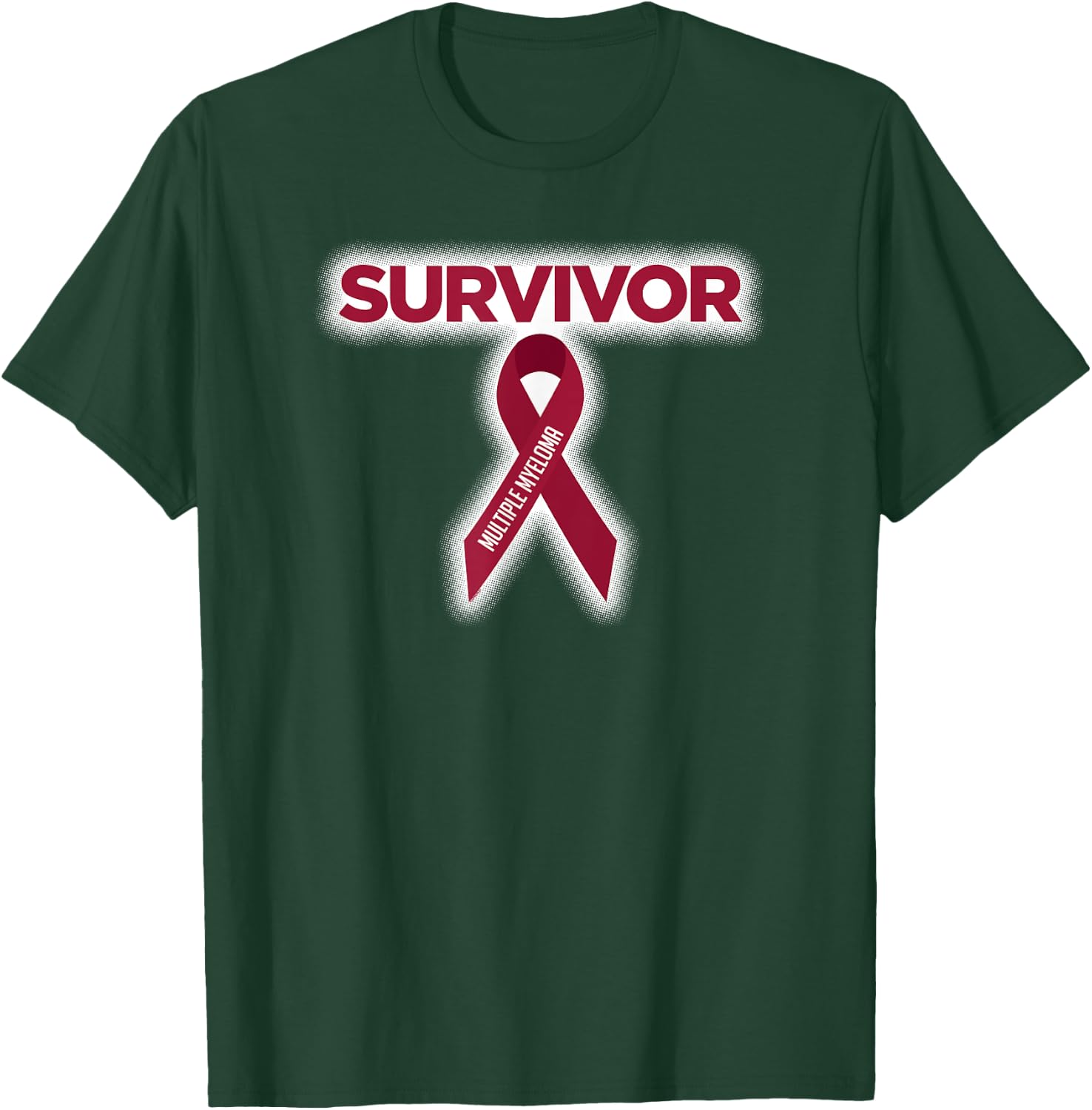 Multiple Myeloma Survivor with Awareness Ribbon T-Shirt - T-Shirt | Forest