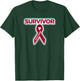 Multiple Myeloma Survivor with Awareness Ribbon T-Shirt - T-Shirt | Forest