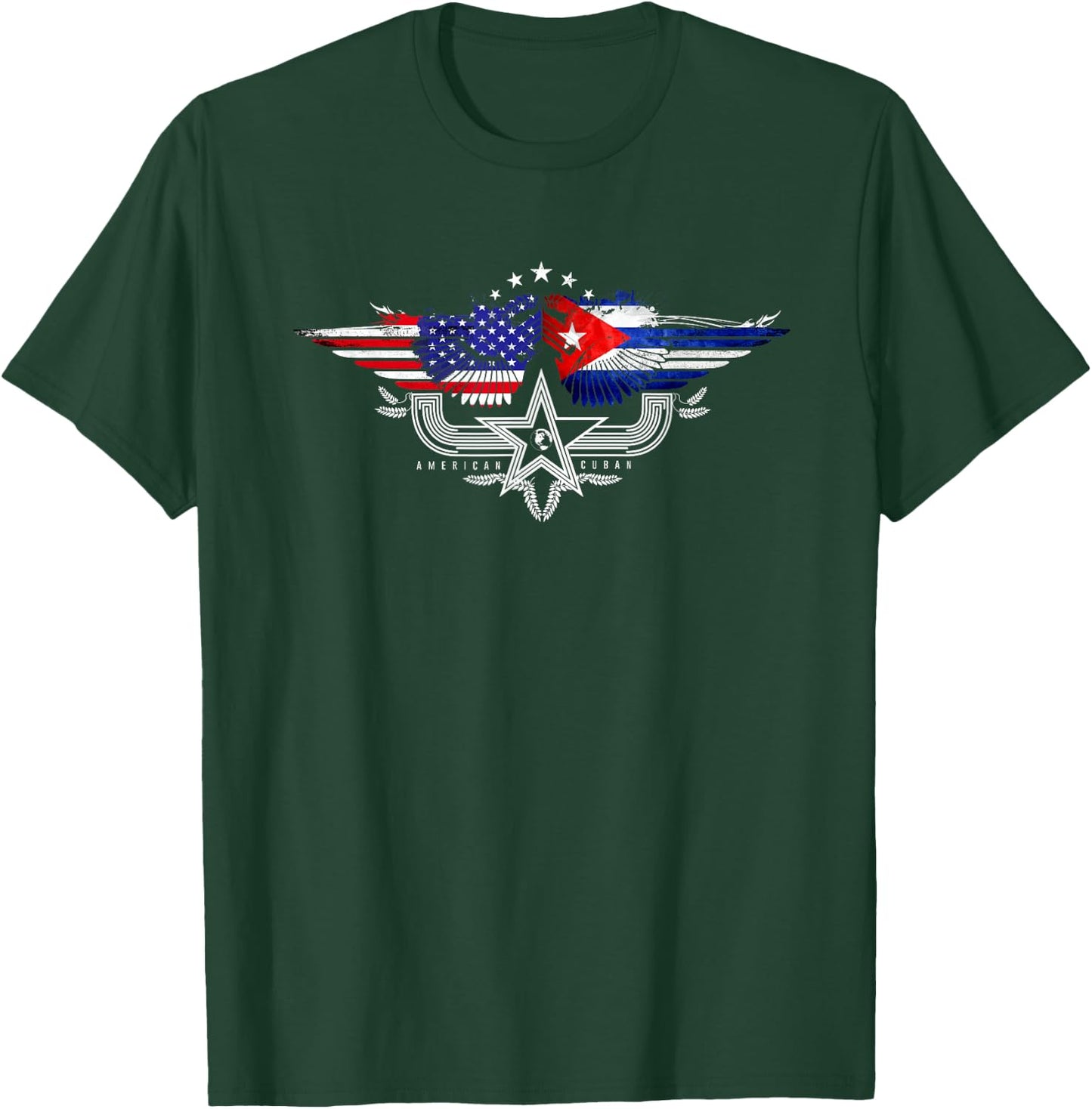 Cuba USA Flag Cuban American T-Shirt - T-Shirt | Forest