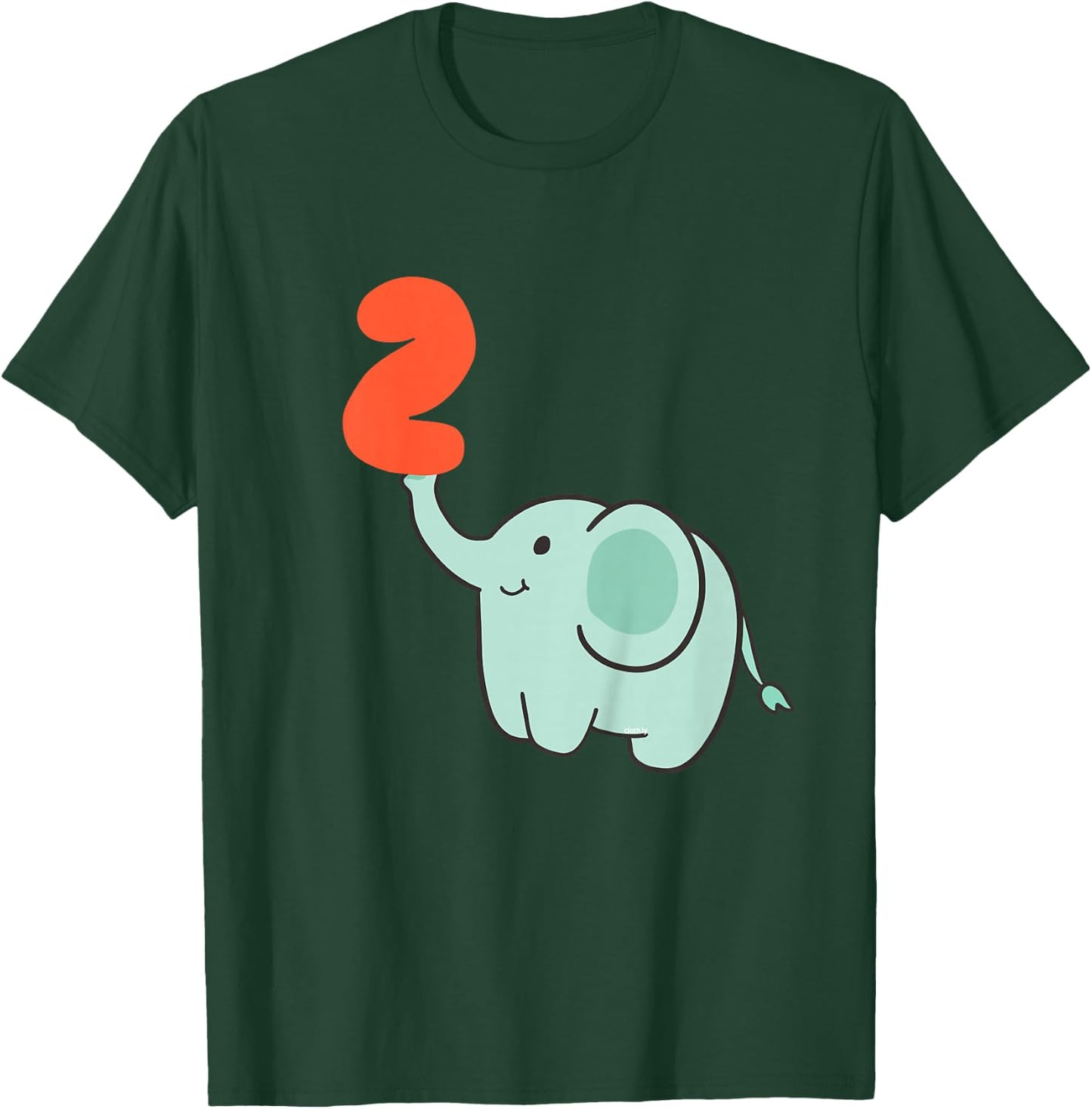 Kids 2nd Birthday Gift Toddler Elephant 2 Years T-Shirt - T-Shirt | Forest