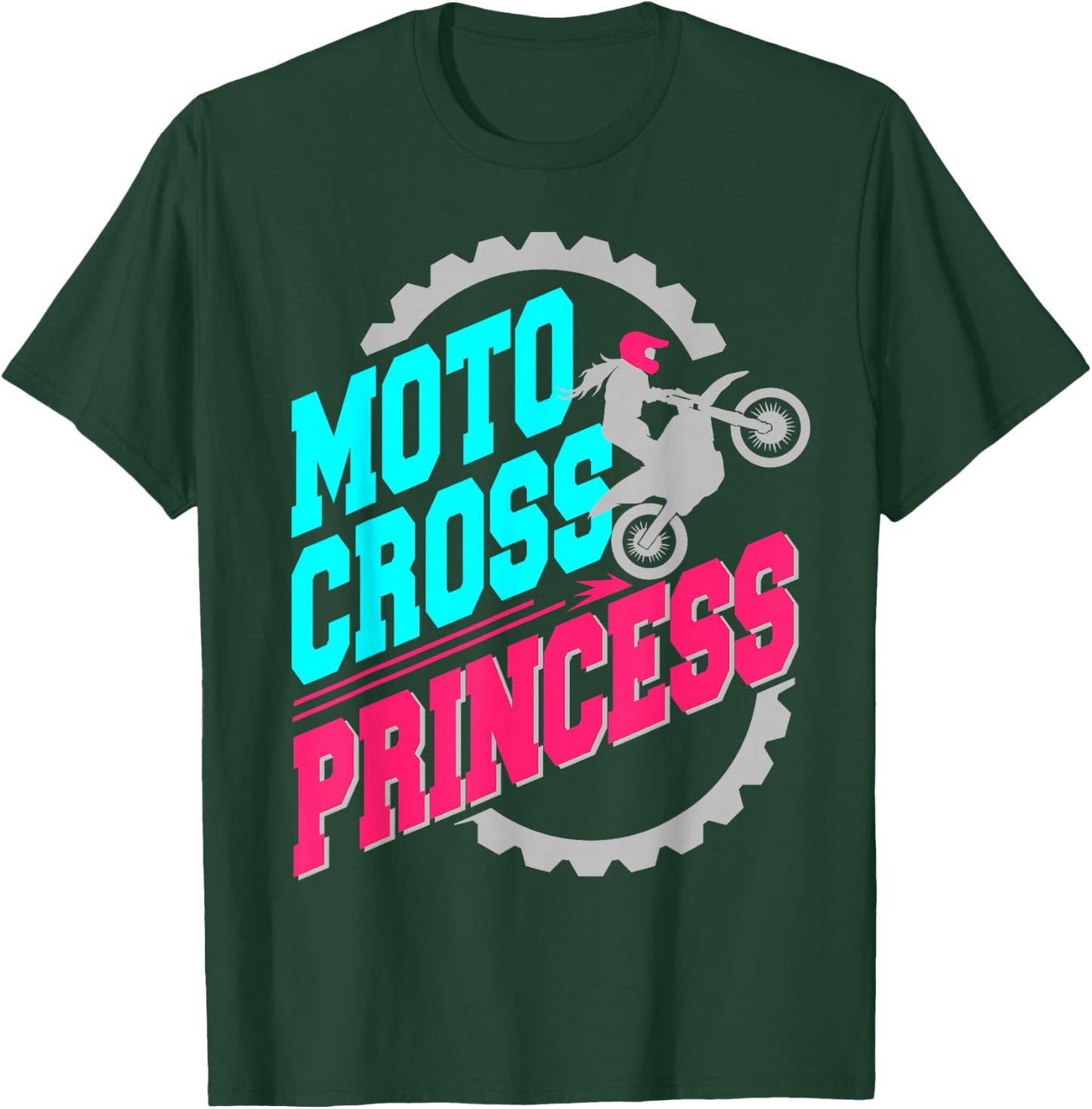 Motocross Princess Girls Women Dirt Bike Rider T-Shirt - T-Shirt | Forest