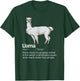 Llama Funny Definition | Llama Lover Owner & Farmer Gift T-Shirt - T-Shirt | Forest
