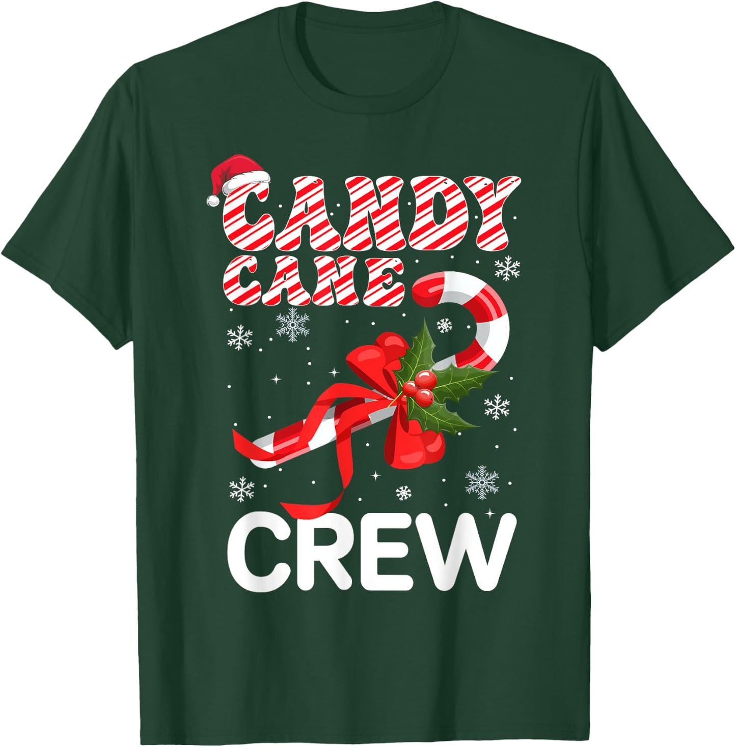 Candy Cane Crew Funny Christmas Candy T-Shirt - T-Shirt | Forest