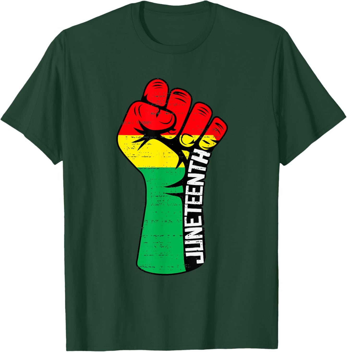 Power Fist Juneteenth 1865 Freedom African June 19th T-Shirt - T-Shirt | Forest
