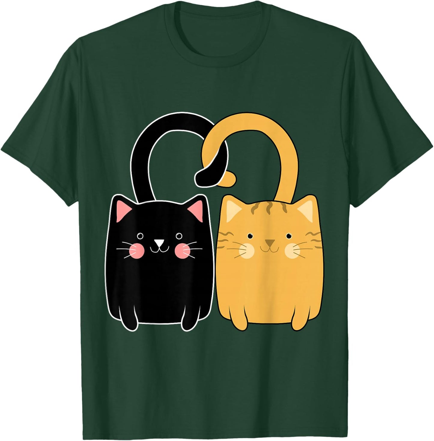 Black and Orange Cat Valentine Ginger Cat Valentine's Day T-Shirt - T-Shirt | Forest