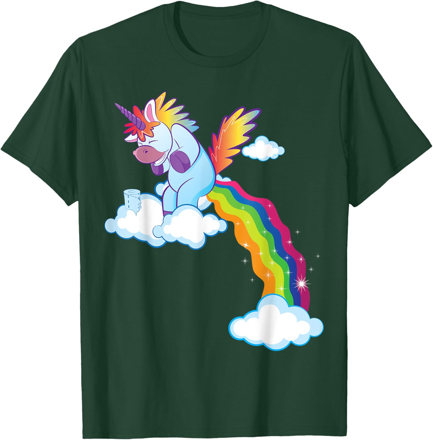 Unicorn Lover Gift Funny Rainbow Pooping Unicorn T-Shirt - T-Shirt | Forest