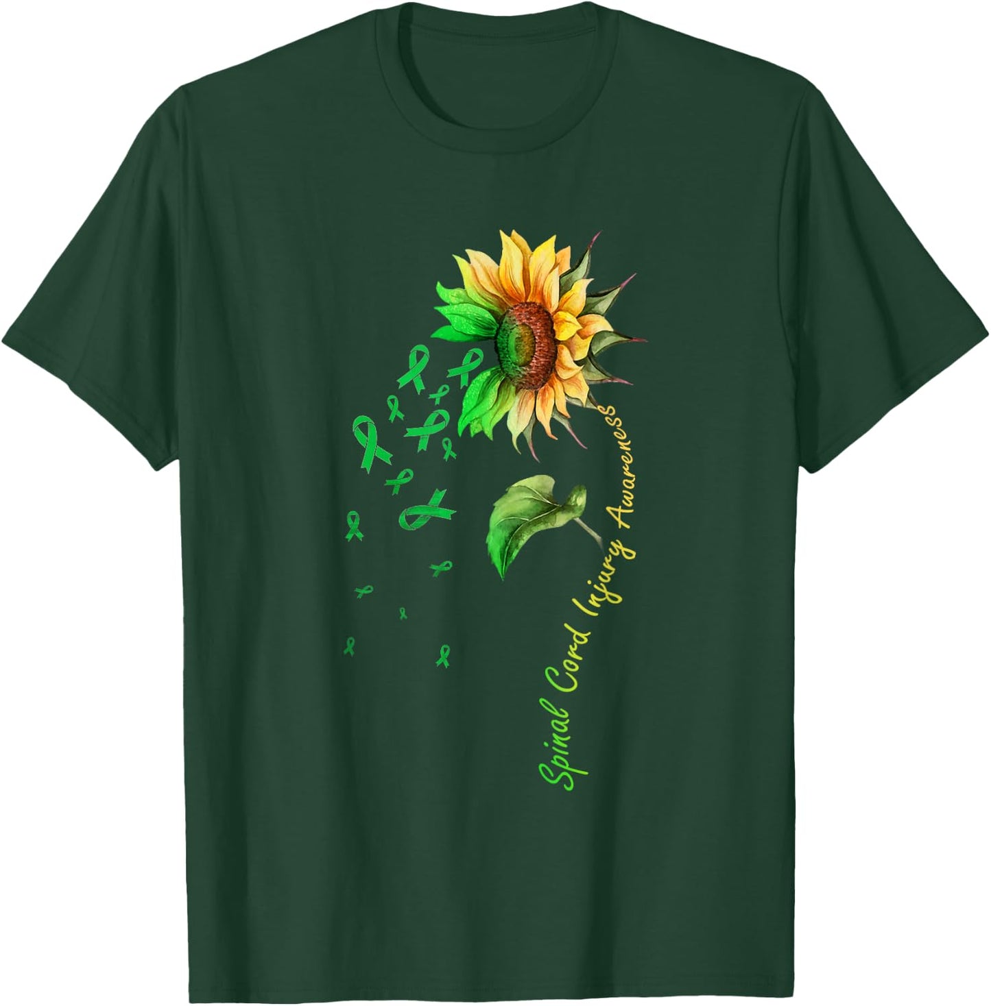 Spinal Cord Injury Awareness Sunflower Shirt T-Shirt - T-Shirt | Forest