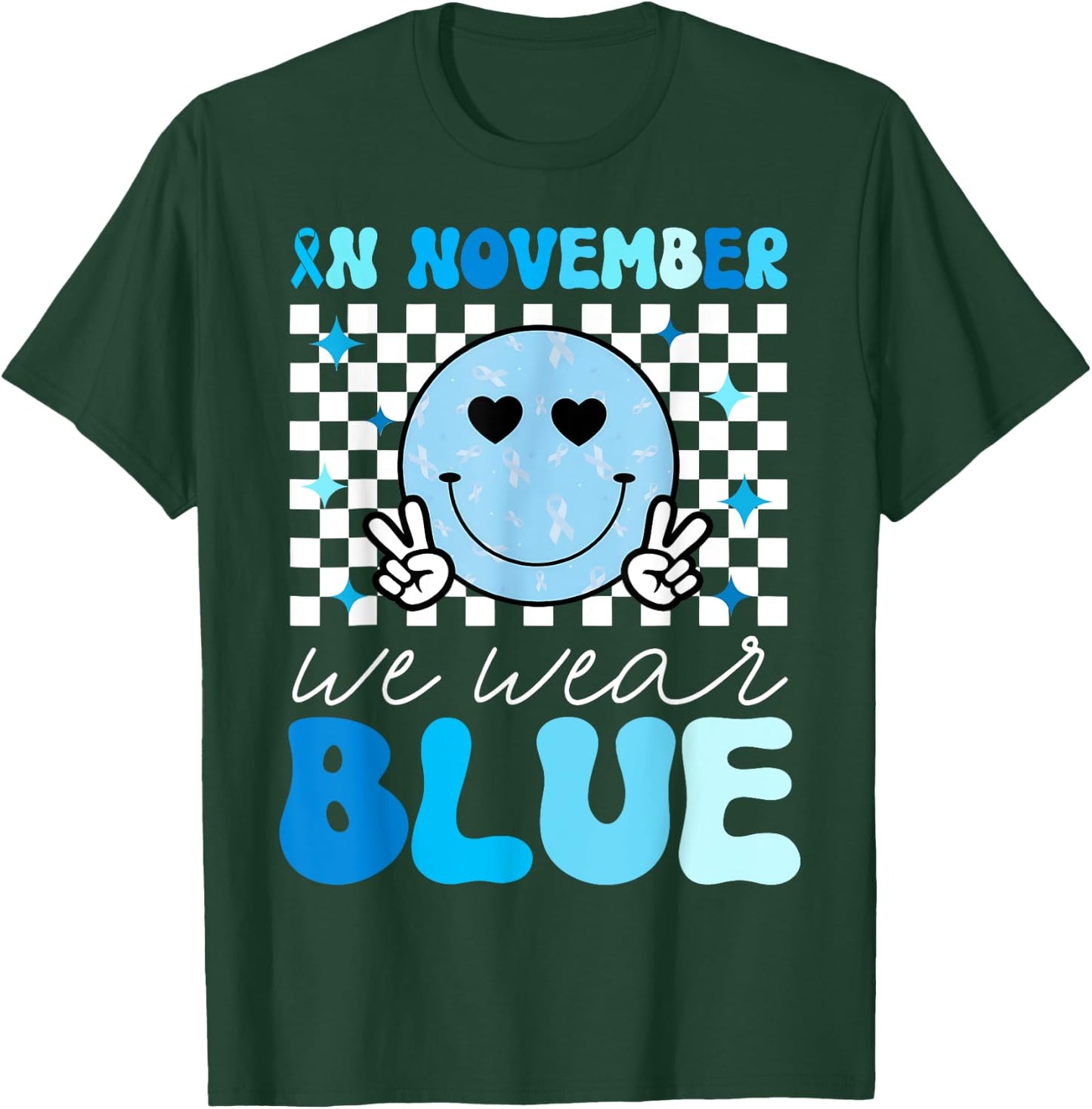 Groovy Diabetes Awareness Month In November We Wear Blue T-Shirt - T-Shirt | Forest