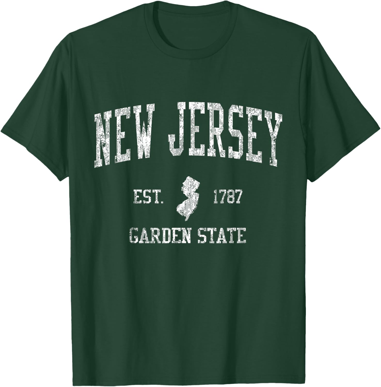 New Jersey Vintage Sports Design NJ T-Shirt - T-Shirt | Forest