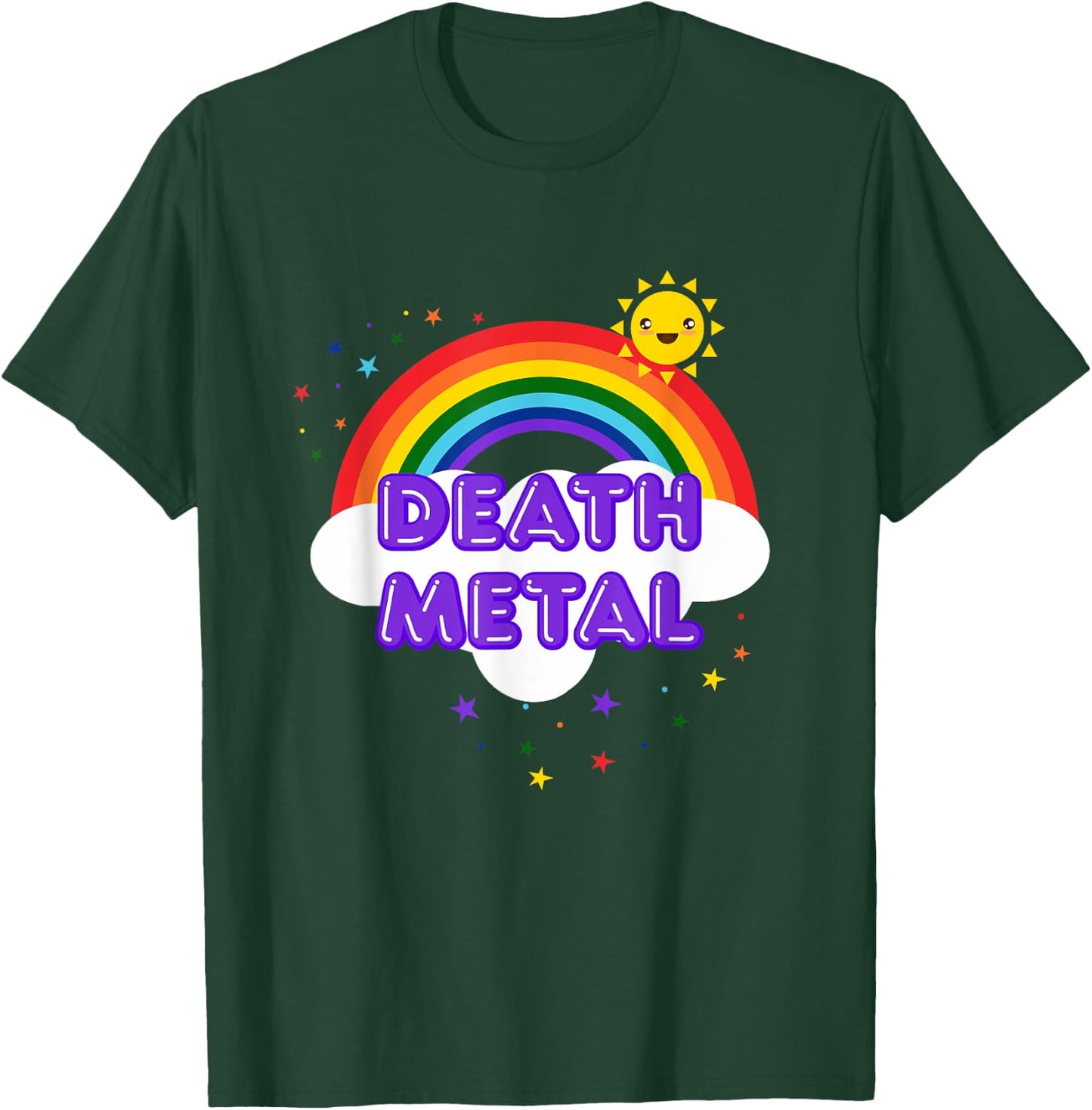 Death Metal Rainbow - Funny Heavy Metal Cool Pink T-Shirt - T-Shirt | Forest