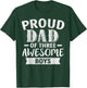 Proud Dad Of Three Awesome Boys Father's Day T-Shirt - T-Shirt | Forest