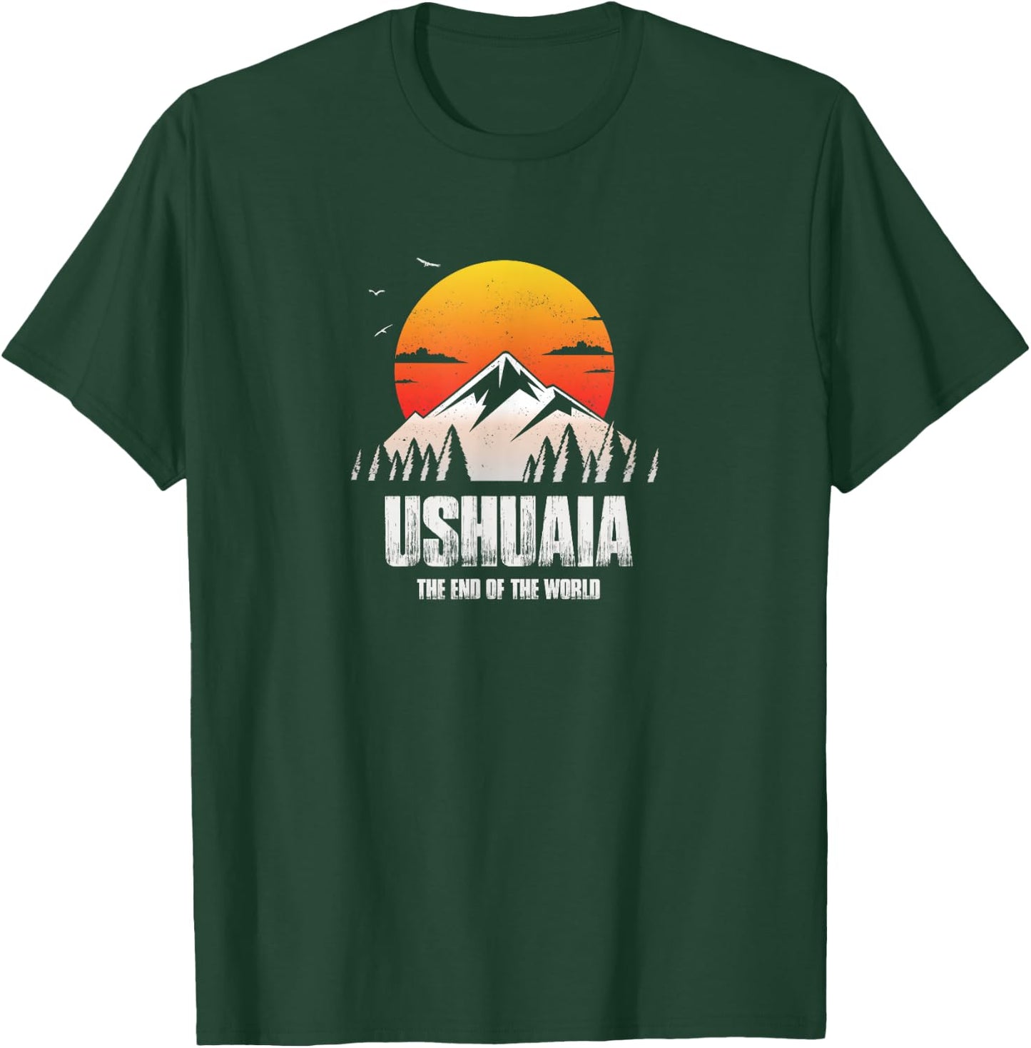 Ushuaia Men's Retro Ushuaia-themed , Black, Small T-Shirt - T-Shirt | Forest