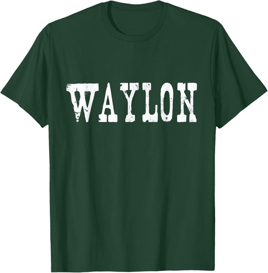 Organic Ammo Vintage Waylon Country Music - -Adults & Kids - Black - Small - Short Sleeve - - Classic Fit T-Shirt - T-Shirt | Forest