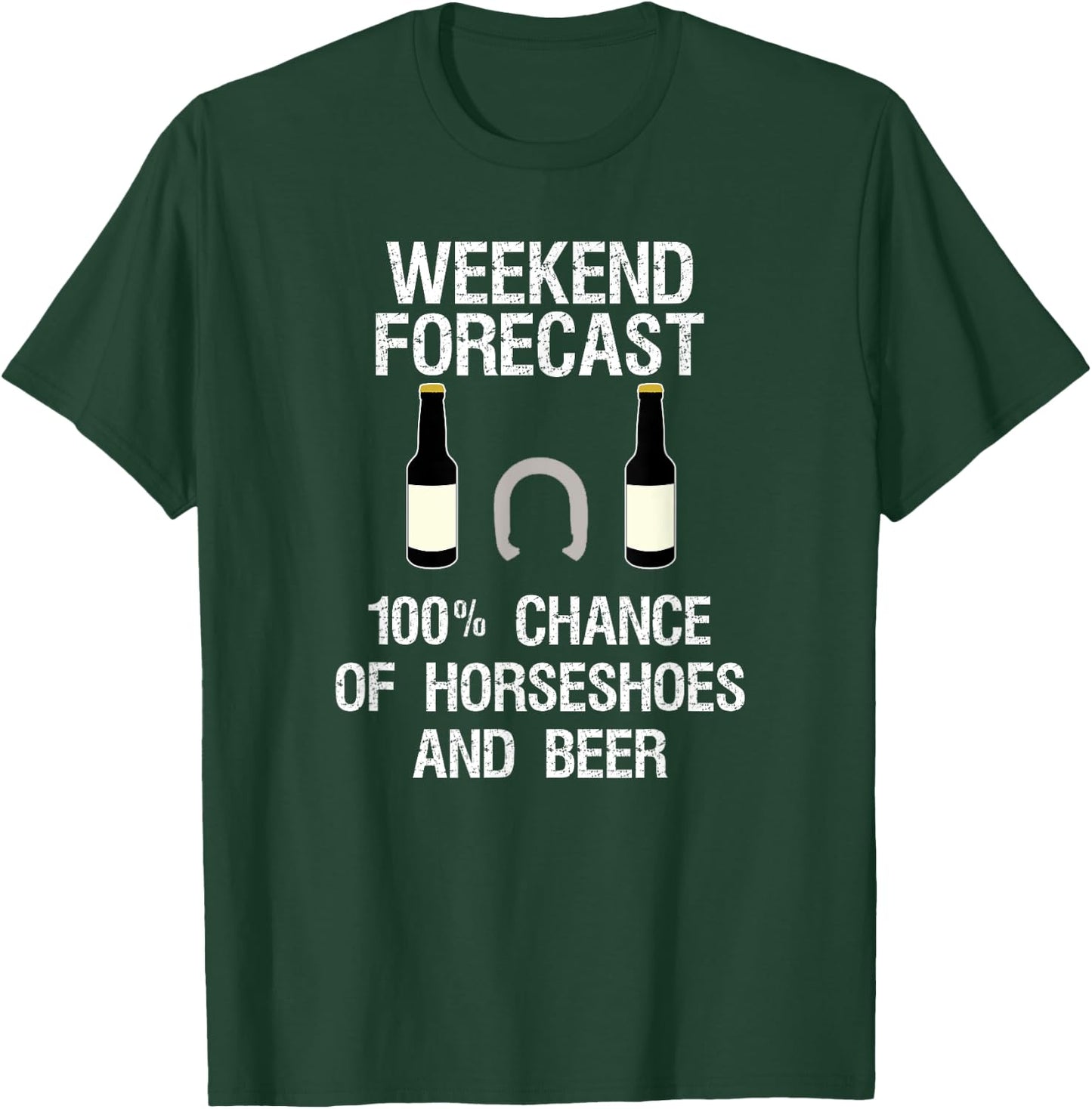 Horseshoes Game - Funny Horseshoes Forecast Beer T-Shirt - T-Shirt | Forest