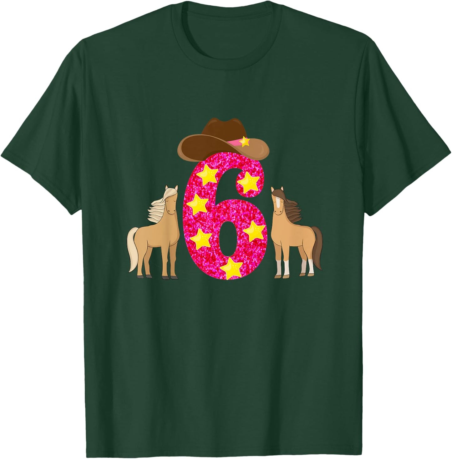 6 Year Old Cowgirl Birthday T-Shirt - T-Shirt | Forest