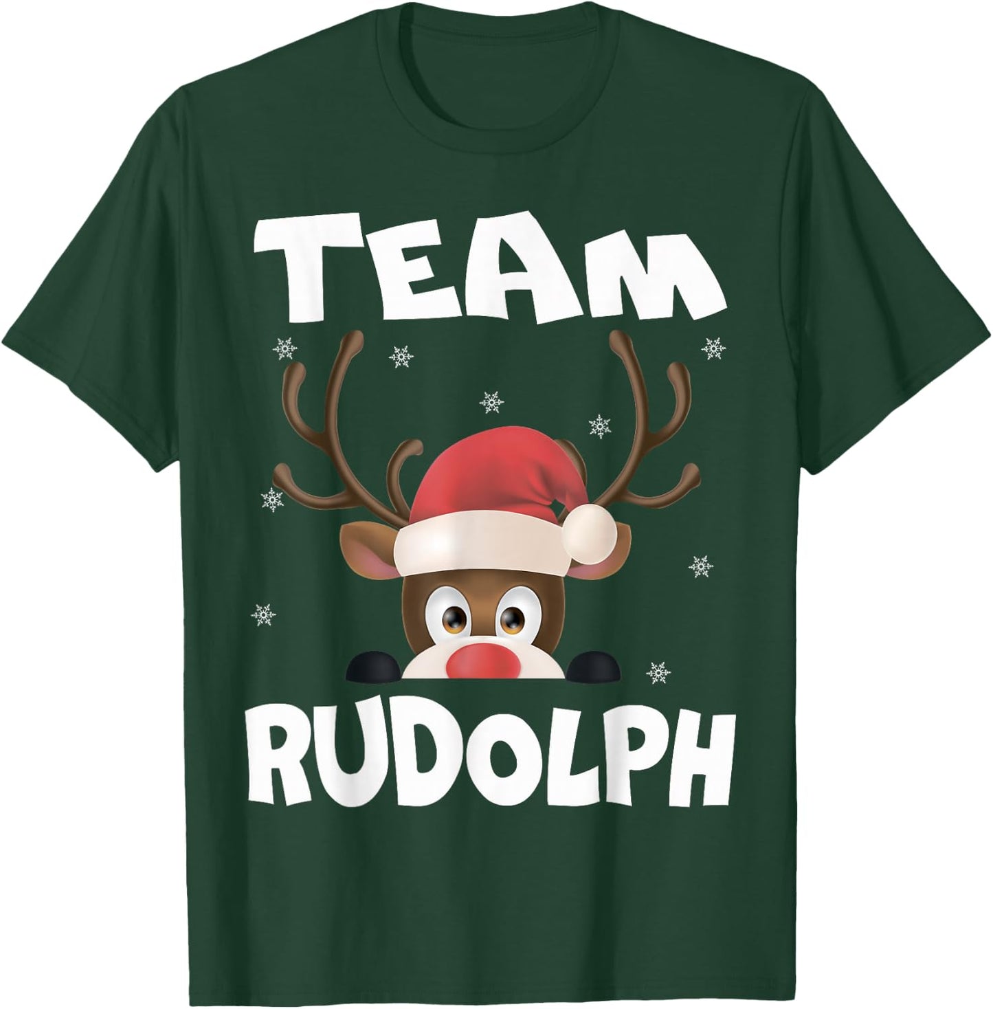Team Rudolph Funny Xmas Reindeer Deer Lover Gift Design T-Shirt - T-Shirt | Forest