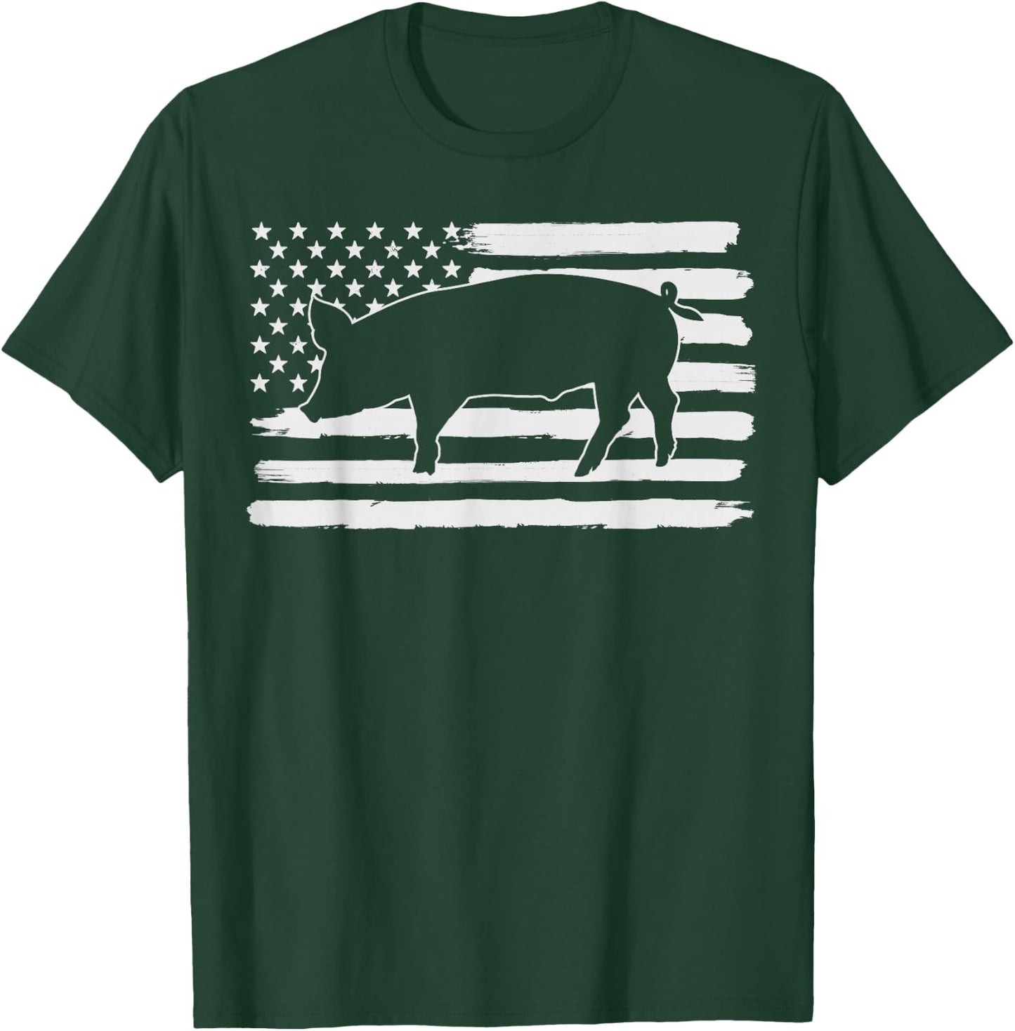 Pigs 4th Of July USA Flag US America T-Shirt - T-Shirt | Forest
