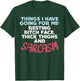 Sarcasm Thick Thighs Resting Bitch Face Funny Gym Quote Gift T-Shirt - T-Shirt | Forest