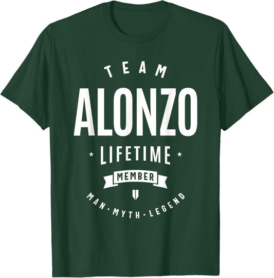 Team Alonzo Lifetime Member Funny Name Alonzo T-Shirt - T-Shirt | Forest