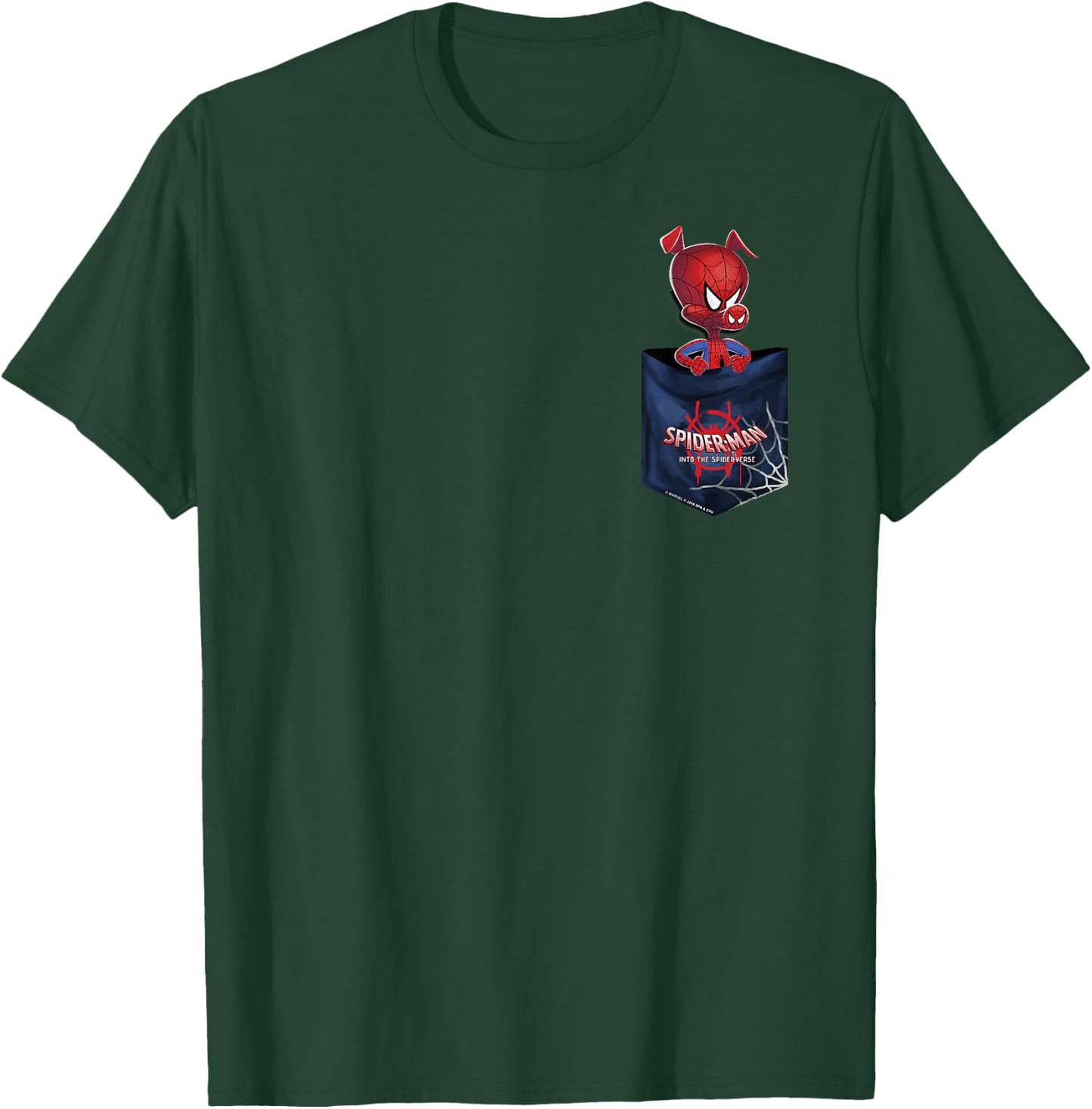 Marvel Spider-Man Spiderverse Spider-Ham Pocket T-Shirt - T-Shirt | Forest
