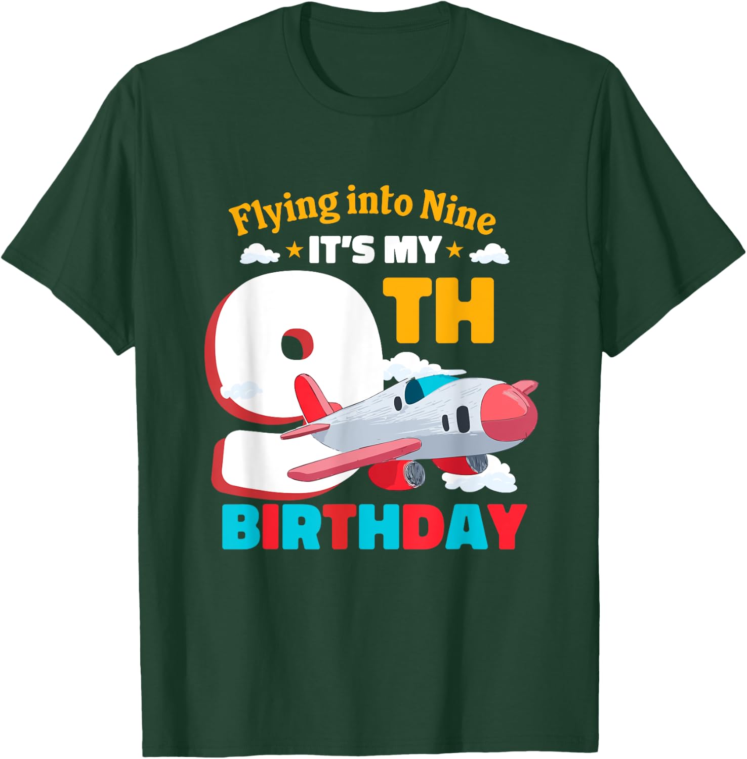It´s My Ninth Birthday Aircraft Pilot 9th Birthday T-Shirt - T-Shirt | Forest