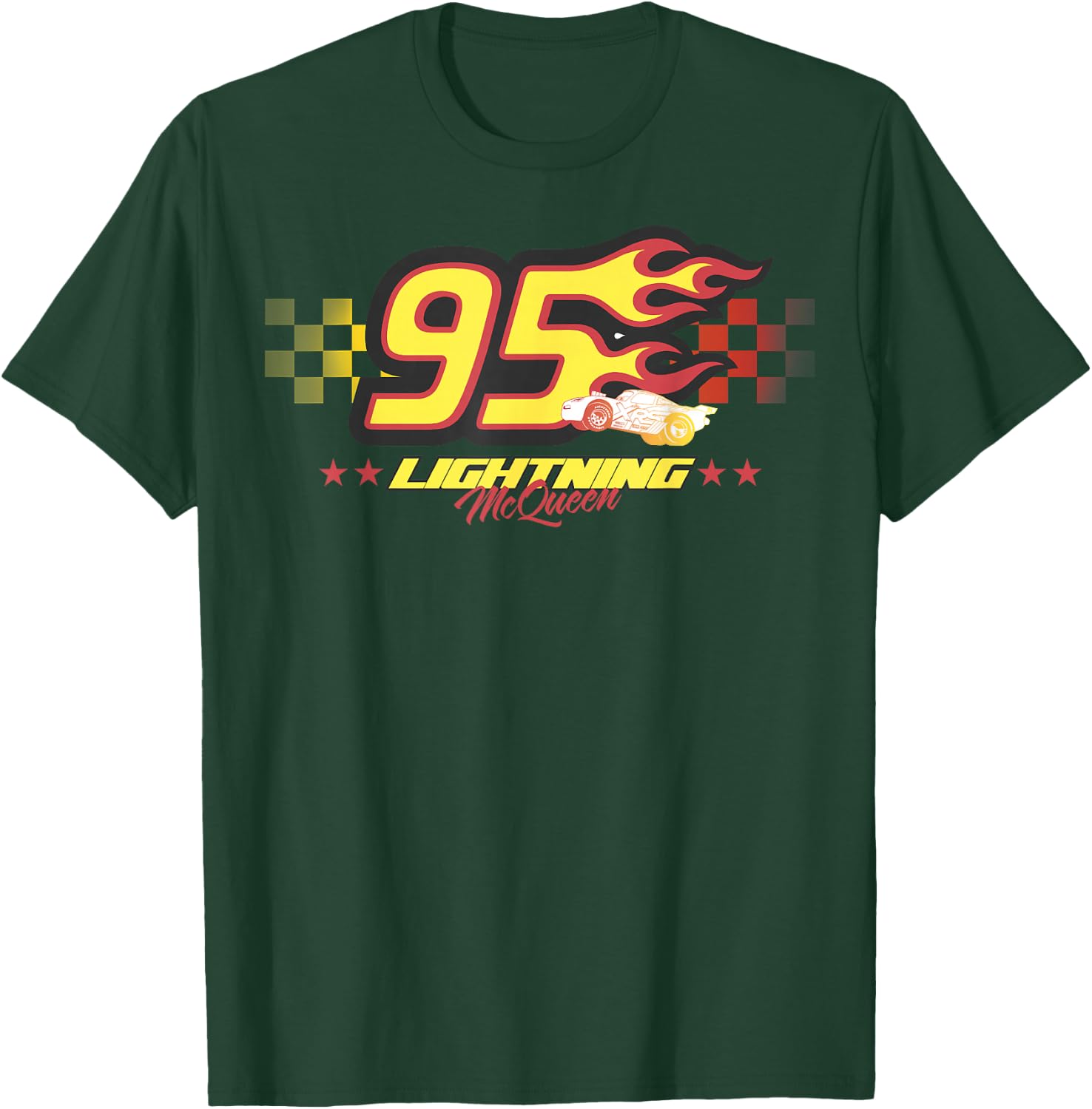 Disney Pixar Cars Lightning McQueen 95 Flame Graphic T-Shirt - T-Shirt | Forest